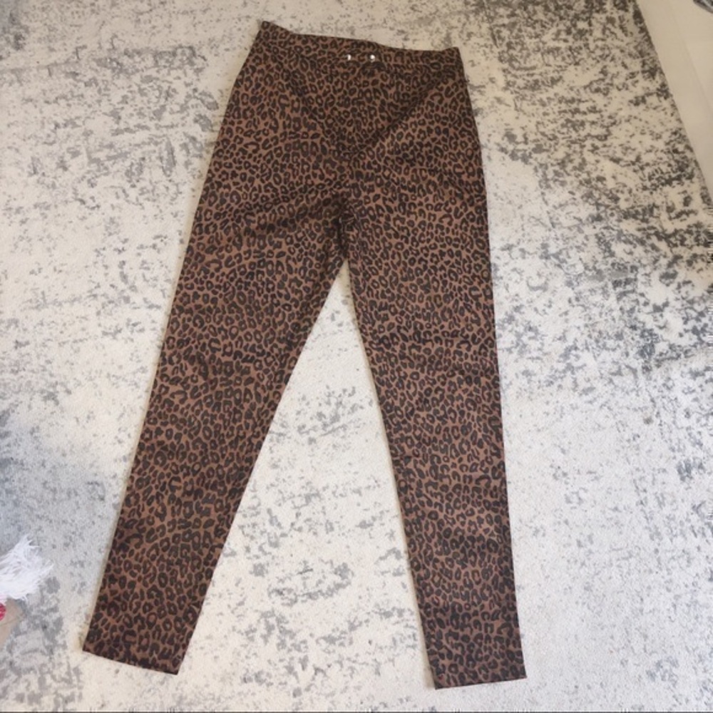 Leopard high waisted skinny jeans